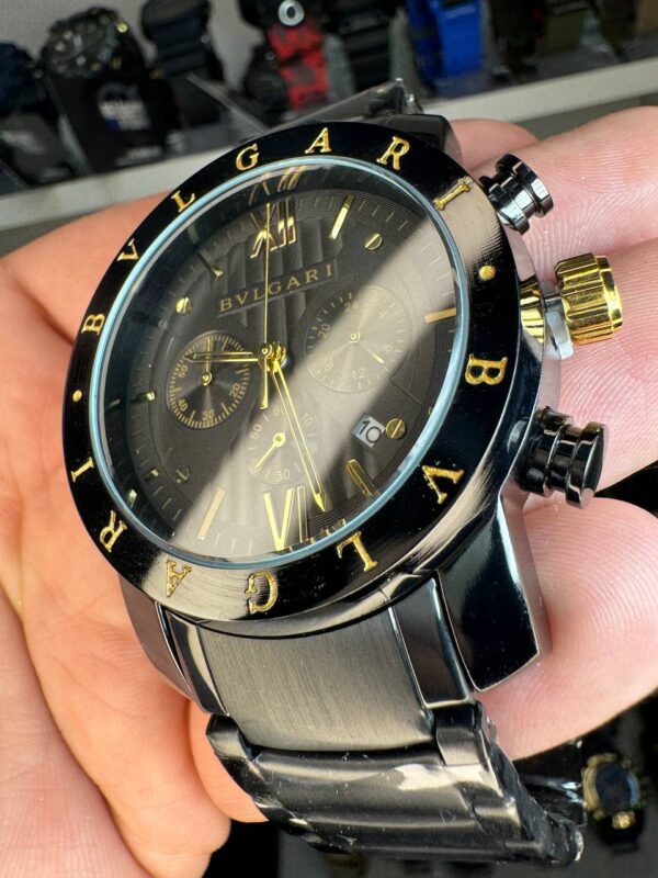 Relógio masculino Bvlgari Iron Man preto linha Diamante - Imagem 7